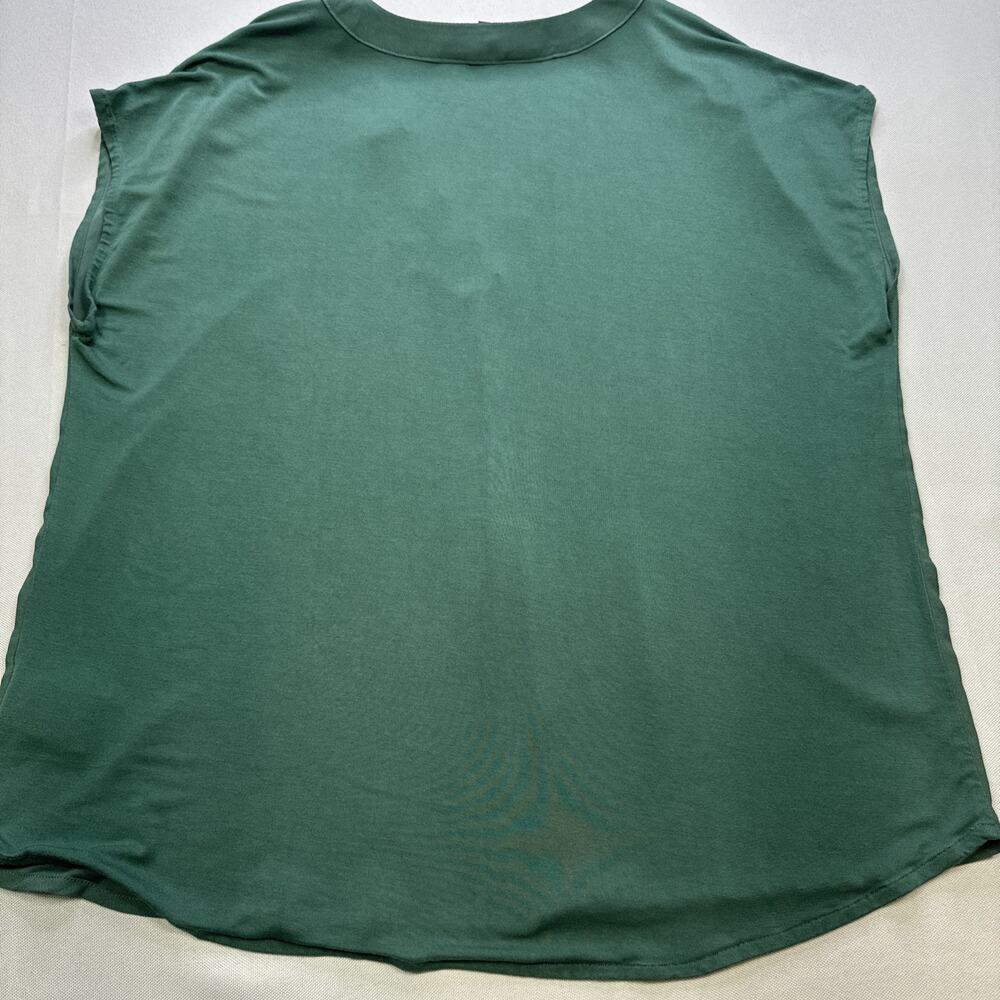 Banana Republic Women's Mixed Media V-Neck Sleeveless Blouse Size M Green #0258 - Picture 6 of 8